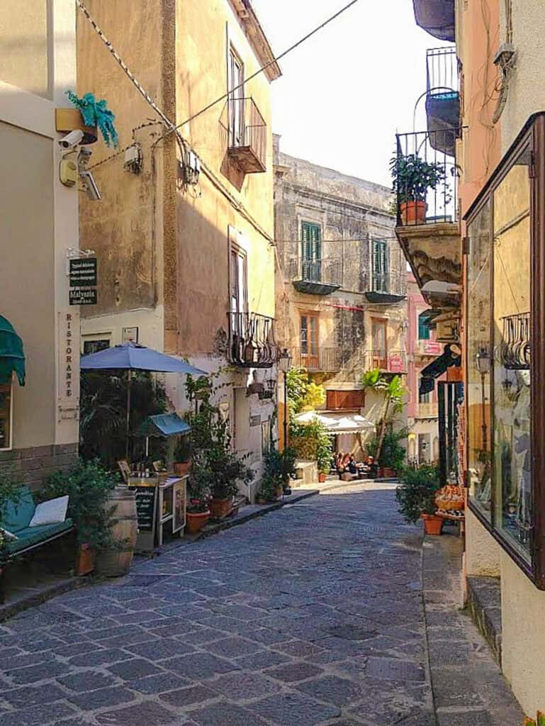 Shopping district in Lipari