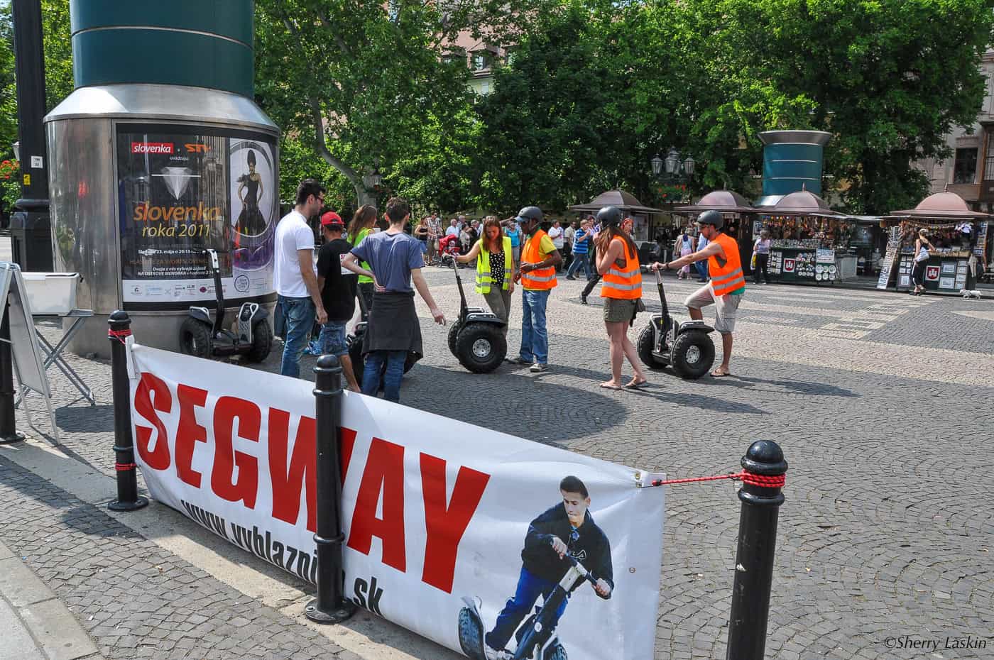 Segway tour group gathering to begin their tour.